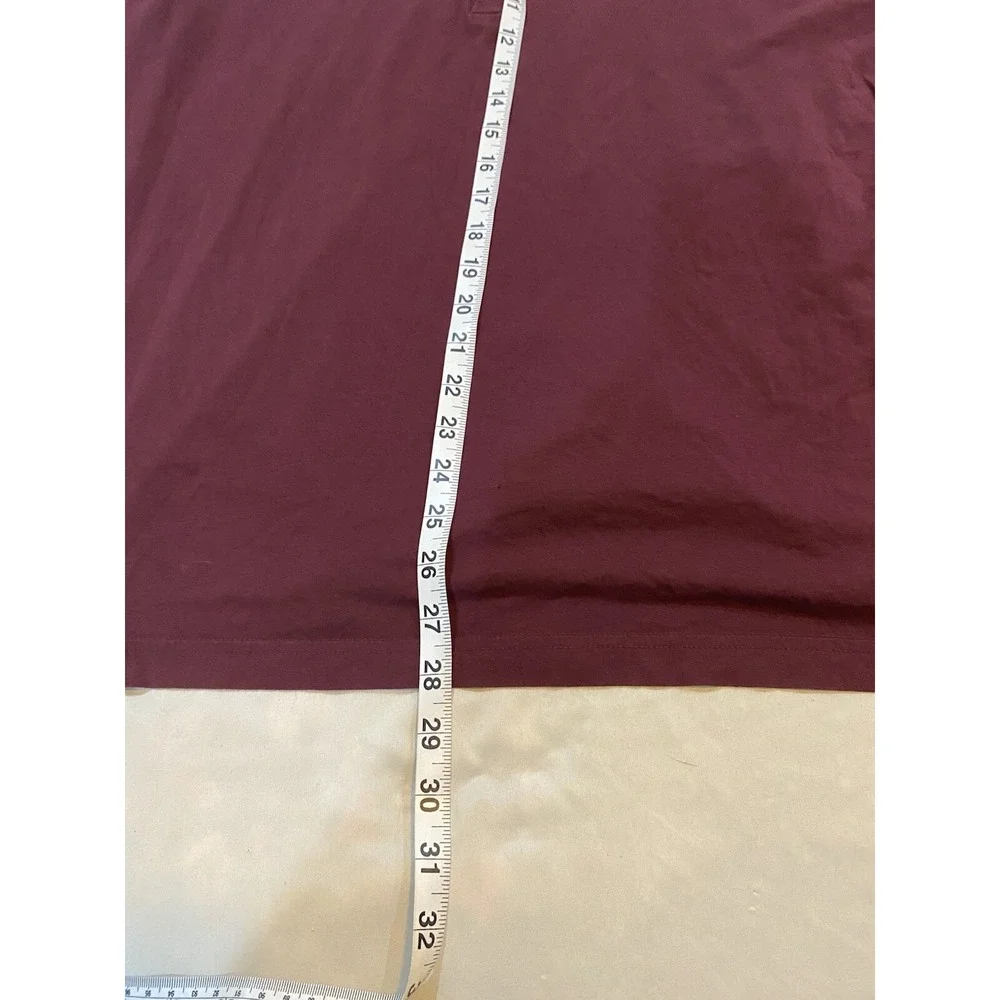 Lacoste Pima Cotton 4 Button Crew Neck Long Sleeve Tshirt Men‎ 7 Burgundy